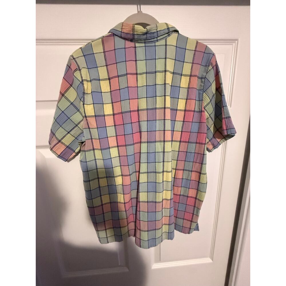 Vintage 90s Koret Francisca Pastel Plaid Button Up Shirt Women’s L - Picture 2 of 5